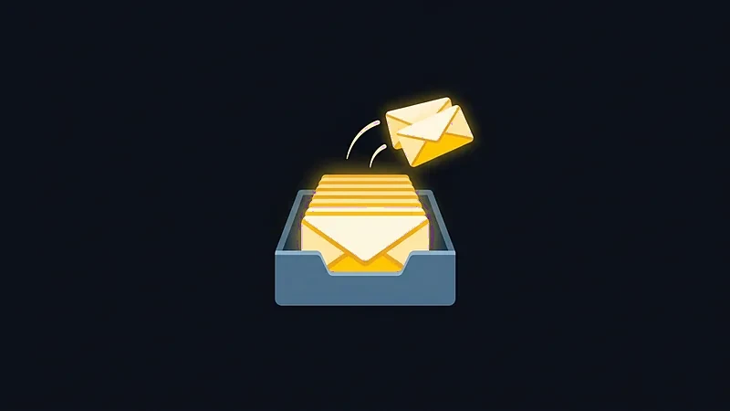Couverture&nbsp;: un casier bleu déborde d’enveloppes dorées, une dernière arrive en vol